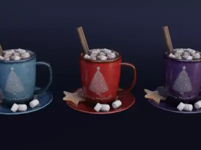 Cup Chocolate Low-poly 3D model