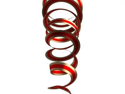 Curly Ribbon Low-poly 3D model