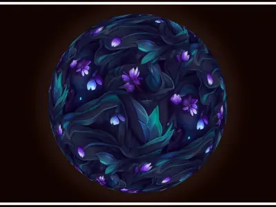 Dark Forest Flowers -- 20 TEXTURES -- Hand-painted ---PACK 1--- Texture