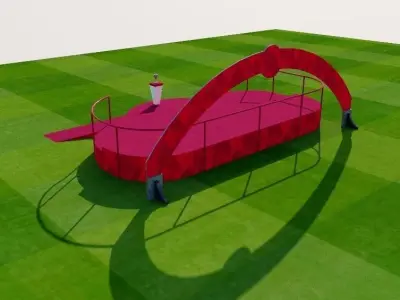 Winner sport podium Low-poly 3D model