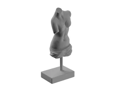 Roman Female Torso Statue 3D model