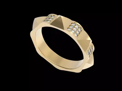 Piramida Diamond Paved Ring 16 5mm Free 3D print model