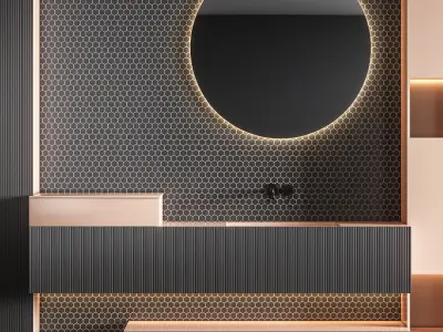 bath set 1 modern bathroom design 3D model