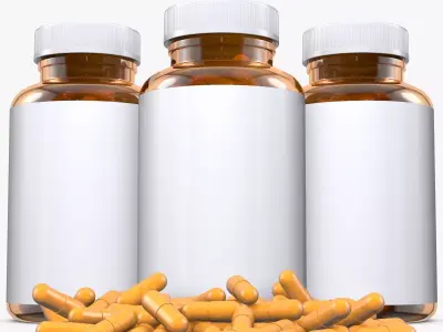 Bottle of pills 3D model