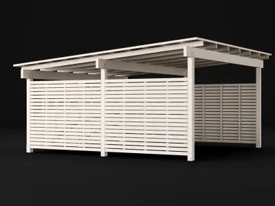 Woden carport 5 3D model