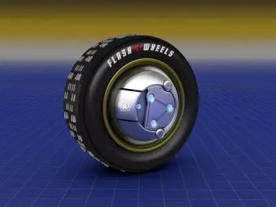 Flash Wheels Concept Tyre Illuminating Rim 3D model