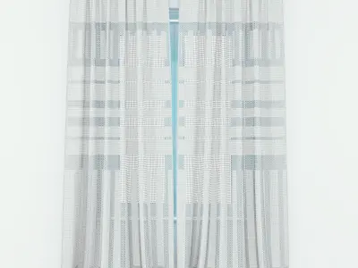 Curtain 3 teal grommet 3D model