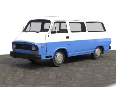 Detailed low poly van Low-poly 3D model