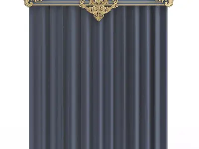 Cornice Classic Curtain 07 Low-poly 3D model