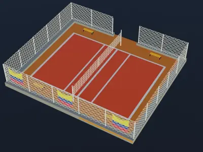 Volleyball Stadium - Colombia Low-poly 3D model