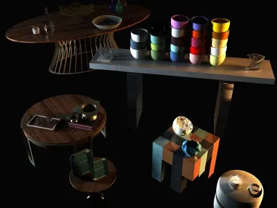 Living Room Decorative Set 3D model