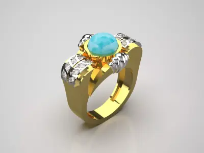 woman diamond ring jr00069 3D print model