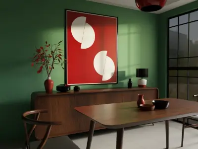 Chinese dining room 3D model