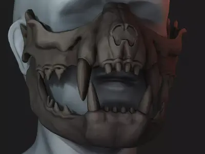 Tiger Skull Mask 3D Printable 3D print model