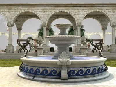 roman garden for houses 3D model