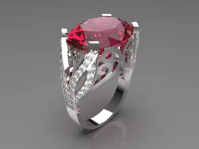 woman jewelry diamond ring jr00105 3D print model