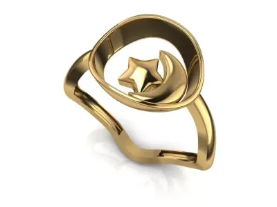 Moon ring 3D print model