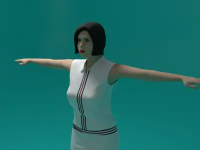 Tennis Player Woman 3D model