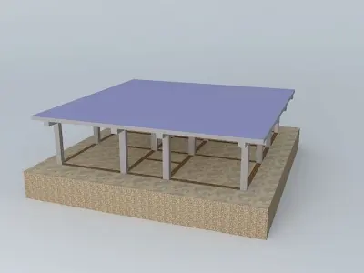 pilla square table with top 3D model