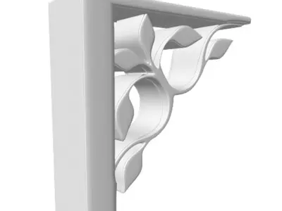 Bracket 1 shelf with leaves 3D model
