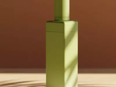 Minimalist Green Bottle Cosmetic Packaging 3D model