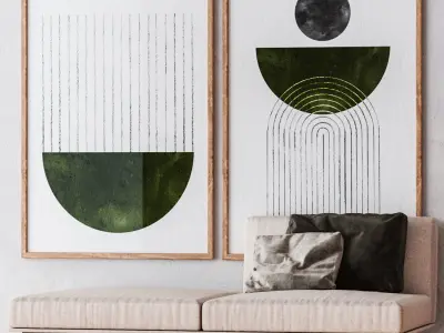 Set of large wall paintings 483 3D model
