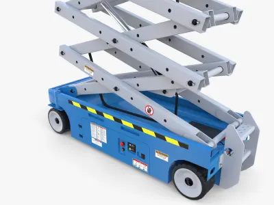 Animated Electric Scissor Lift v1 3D model