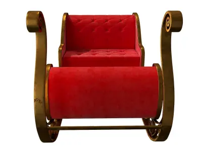 Christmas Santa Claus sleigh best holiday attribute Low-poly 3D model