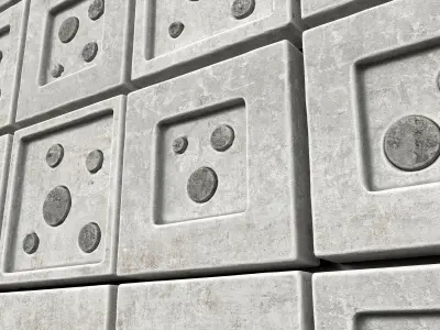Stone hole panel n4 3D model