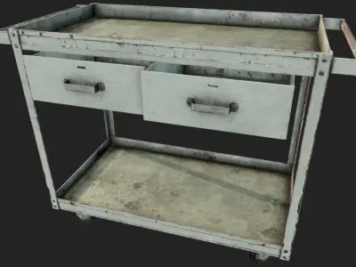 Rusty Push Cart PBR Low-poly 3D model