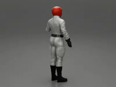 Drag Racing driver standing in a gas mask 3D print model