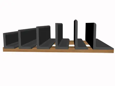 3 4in Thick Unequal Angle 3D model