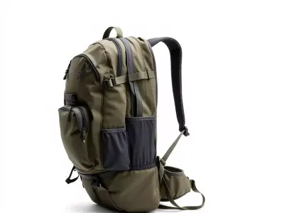 Olive Travel Backpack model pack Low-poly 3D model