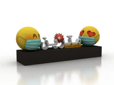 Social Distancing model for coronavirus  Low-poly 3D model