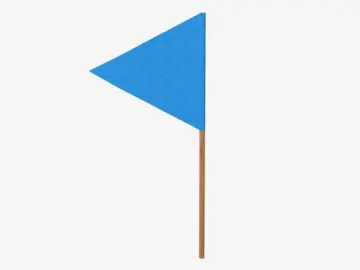 Decorative pennant on flagpole small 3D model