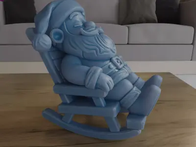 Cute Sleeping Santa Claus For Christmas 3D Print STL File 3D print model