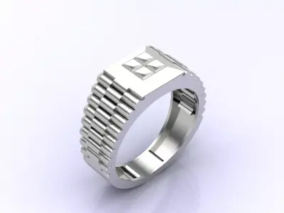 Print Ready STL 3DM  Gents Rings Diamond Men Ring  3D print model buy