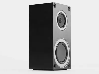 Tower Speaker V2 - Universal Black Sound Unit Low-poly 3D model