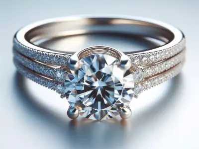 Luxury dimond ring 3d Low-poly 3D model