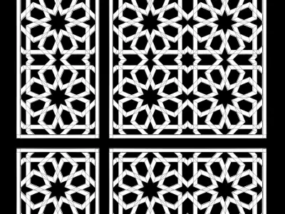 Arabic Islamic pattern decorative gold plaster 3D model