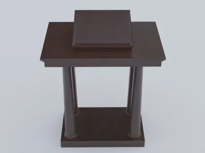 Lectern C wooden podium with book on top Low-poly 3D model
