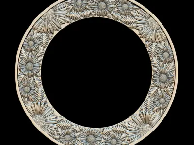 Chamomile flower frame  3D print model 3D print model