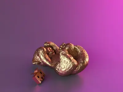 Cute teddy cat 3D print model