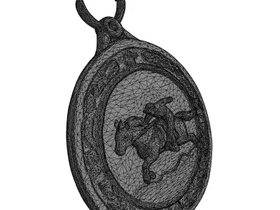 Equestrian Horse Jumping Sports Medal Low-poly 3D model