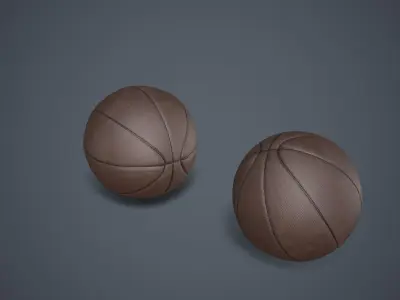 Basketball Ball Low-poly 3D model 9