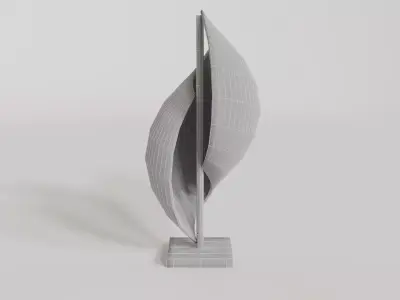 Interior decoration shell art sculpture Low-poly 3D model