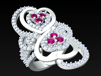 Heart Ring - Womens Rings - N2393 3D print model