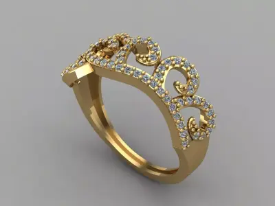 Women Ring 3DM Womens Ring 3d models 3D print model 3D print model 61