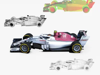 Alfa Romeo Sauber C37 Low-poly 3D model