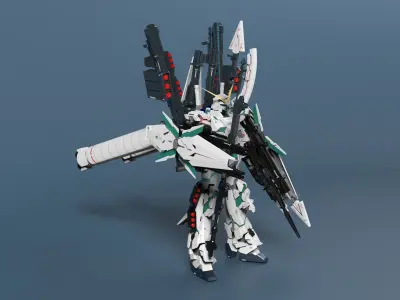 Full Armor Unicorn Gundam Editable with SolidWorks 3D model